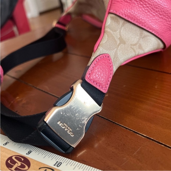 Coach Pink and Tan Fanny/ Crossbody Bag - Picture 7 of 11